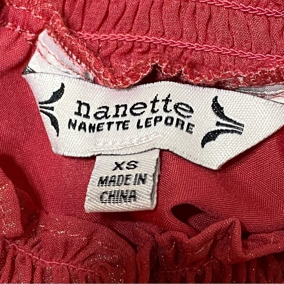 Nanette Lepore Pink Pleated Sparkle Mock Neck Tank Top XS Retro Fairycore - Picture 5 of 7